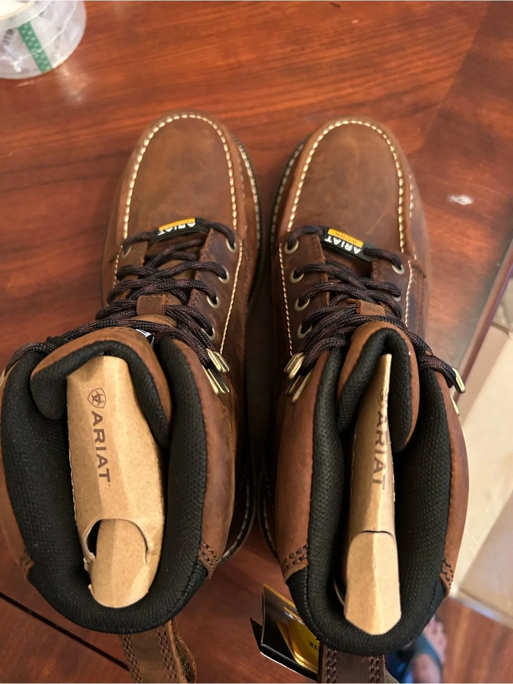 Men’s Ariat Men's Brown Work Moc Toe Boots, Composite Toe, size 7.5, New